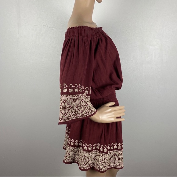 TULAROSA REVOLVE OFF-THE-SHOULDER EMBROIDERED MINI DRESS - Picture 6 of 9